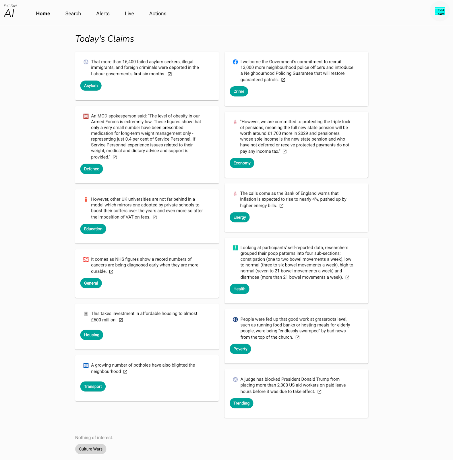 Full Fact AI Claim Monitoring