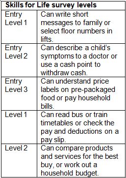 Skills for life levels